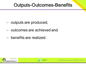 prince2 outputs outcomes benefits