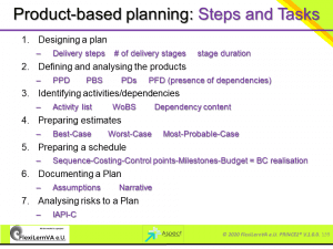 project management best practice prince2 steps and tasks in product-based planning